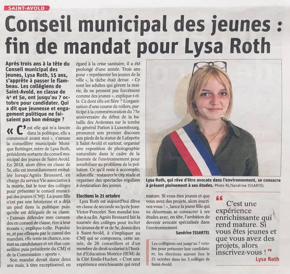 fin de mandat CMJ Saint avold article RL